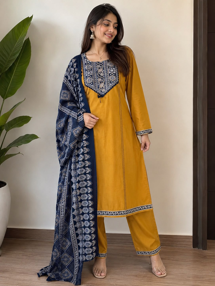 Yellow Cotton Suit
